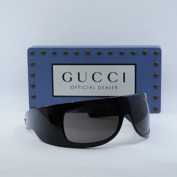 Gucci GG1633S 004 Shield Sunglasses - Black\Grey - Picture 1 of 9